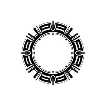 Geometric Circle Frame , Black and White, Minimalist, Decorative Element vector