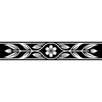 Elegant Black and White Floral Border - Seamless Pattern Element vector