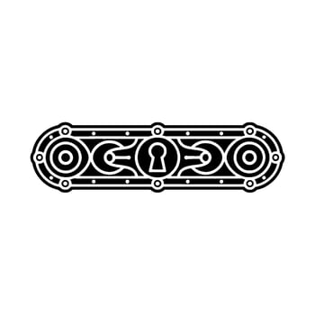 Decorative Art Deco Door Handle , Black White, Minimalist vector
