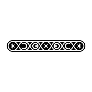 Celestial Border Black and White Star Moon Ornament, Minimalist vector
