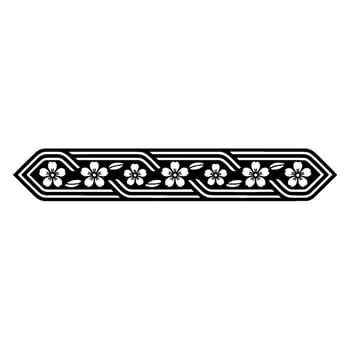Elegant Floral Border Black White Cherry Blossom vector