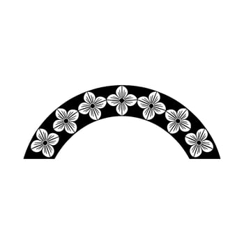 Black White Floral Arch Minimalist Decorative Element vector