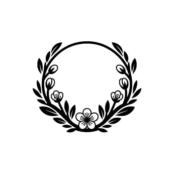 Minimalist Floral Wreath Circle Elegant Botanical vector