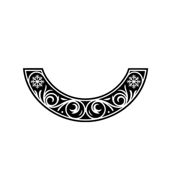 Elegant Black and White Floral Crescent with Snowflakes vector