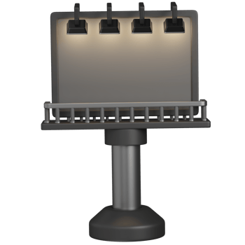 3d render Billboard with Lights icon png