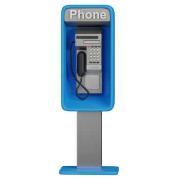3D Render of a Blue Public Phone Booth png