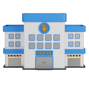 3d render Police Station Illustration png