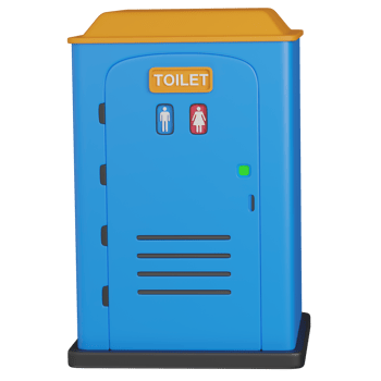 3d render Blue Portable Toilet icon png
