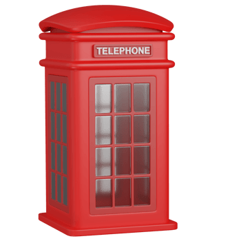3d render Red Telephone Box icon png