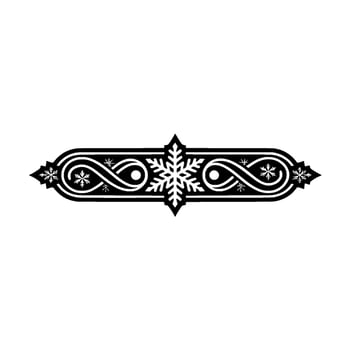 Elegant Black White Snowflake, Ornament vector