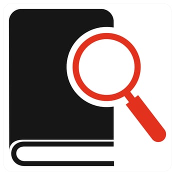 Search Book icon concept in red color vector
