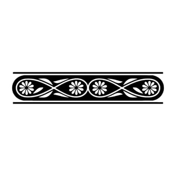 Elegant Black and, White, Floral Border. vector