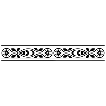Elegant Black Floral Border , Element vector