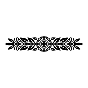 Floral Border Black and White Decorative vector