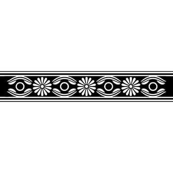 Elegant Black and White Floral Border , Minimalist, Seamless Repeat vector