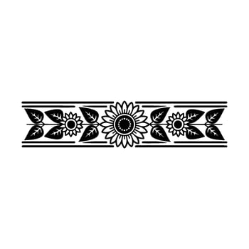 Elegant Sunflower Border in Black and White vector