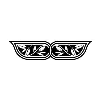 Elegant Black White Floral Ornament - Decorative Element vector