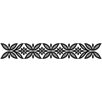 Elegant Black Floral Border on White Background,, Illustration vector