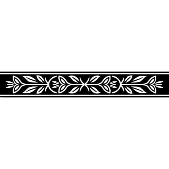 Elegant Floral- Border , Black and White, Decorative Element vector