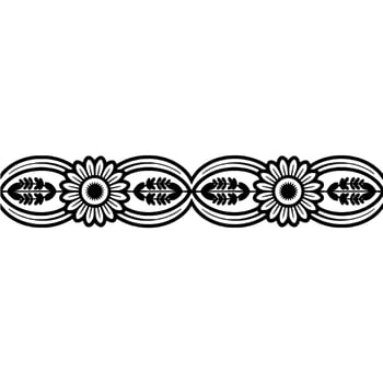 Elegant Floral Border, in, Black and, White. vector