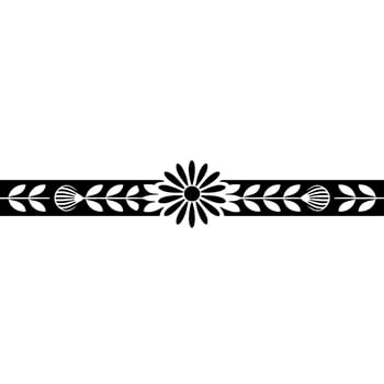 Minimalist Floral Border - Black White, Decorative Element vector