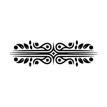 Elegant Ornamental Divider Black Floral on Gradient Background vector