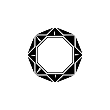 Geometric Black and White Octagon Modern Element vector