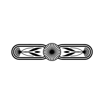 Minimalist Floral Ornament Decorative Black White Element vector
