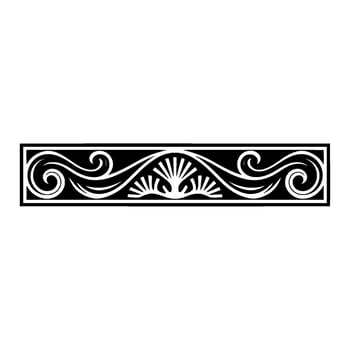 Art Deco Border , Black White Decorative Element vector