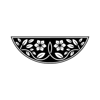 Elegant Black and White Floral Decorative Border vector