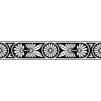 Elegant Floral Border, Black White , Decorative Motif vector