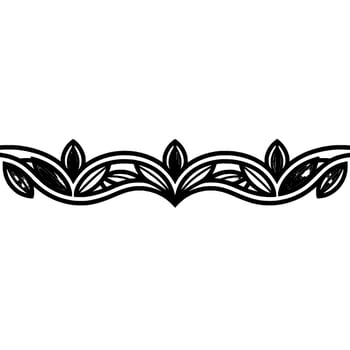 Elegant Floral Border in Black and Gray on White vector