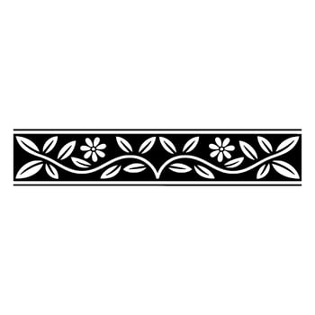 Elegant Floral Border Monochrome, Decorative, Seamless vector