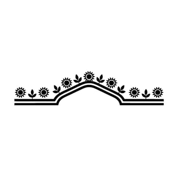 Floral Arch in Minimalist Black White, Decorative Element vector