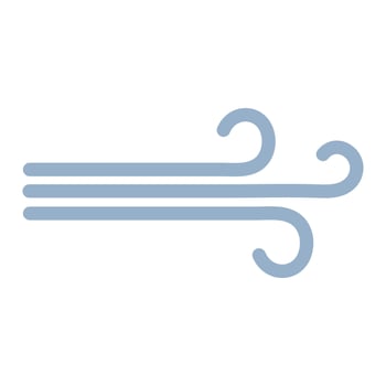 illustration of the blue wind icon. The weather forecast icon. vector