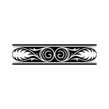 Elegant Decorative Border Black Scrollwork on White vector
