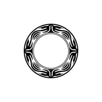 Minimalist Circular Ornament, Black and White, Elegant Frame vector