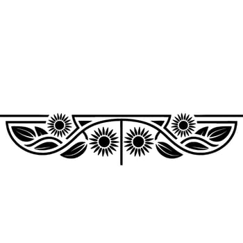 Black and White Sunflower Border , Illustration vector