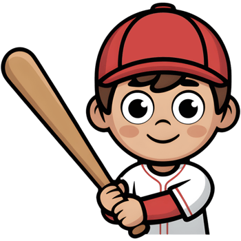 Young Baseball Player with Bat png