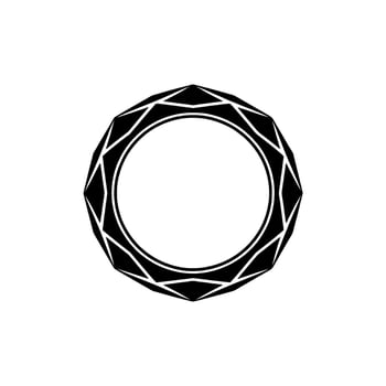 Geometric Ring in Minimalist Style, Black on White, Elegant vector