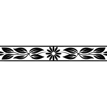Elegant Floral Border Black White , Decorative vector
