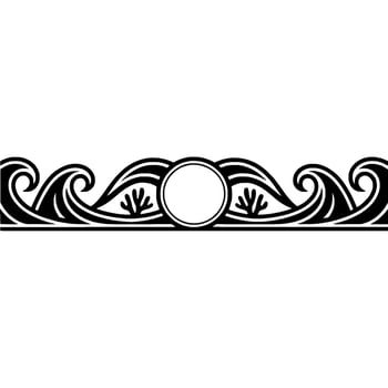 Art Deco Ocean Wave Border with Center Circle Element vector