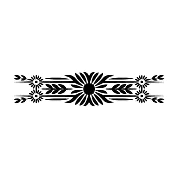 Minimalist Floral Border Element, Black on White vector