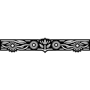 Elegant Floral Border in Black and Silver - Decorative Element vector