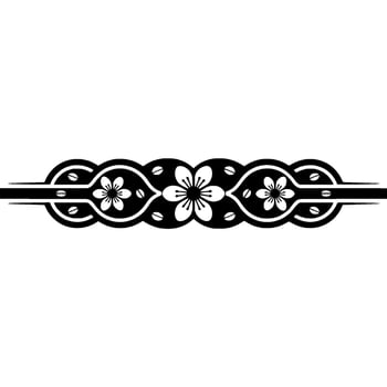 Black White Floral Ornament, Decorative Border vector