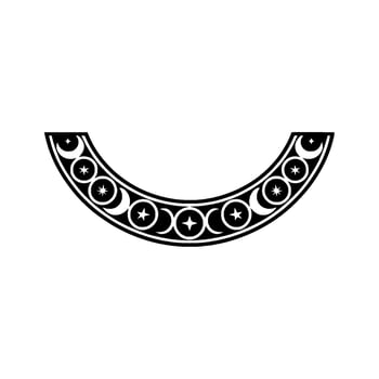 Crescent Moon and Star Ornamental Border, , Minimalist vector