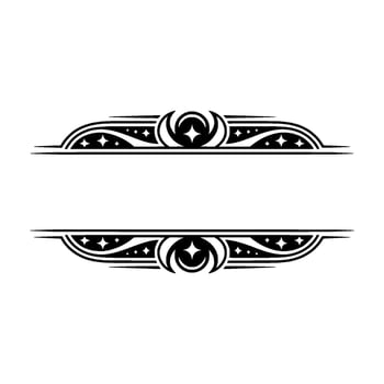 Elegant Black White Border with Starbursts vector