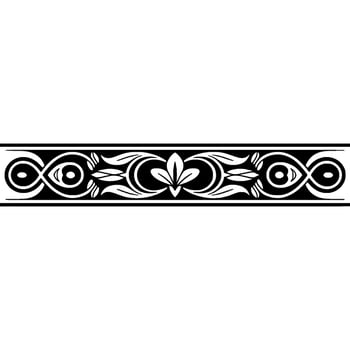 Elegant Ornamental Border, Black and White, Element vector