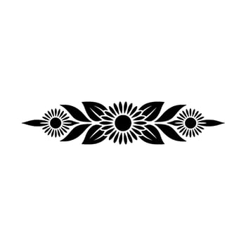 Elegant Floral Border, in Black White, Decorative vector