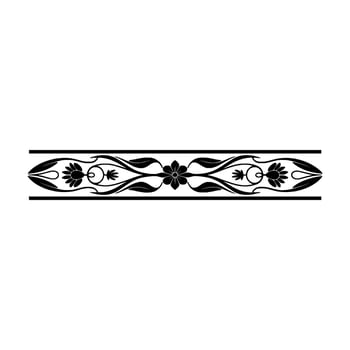 Elegant Black, Floral Border, on, White Background. vector